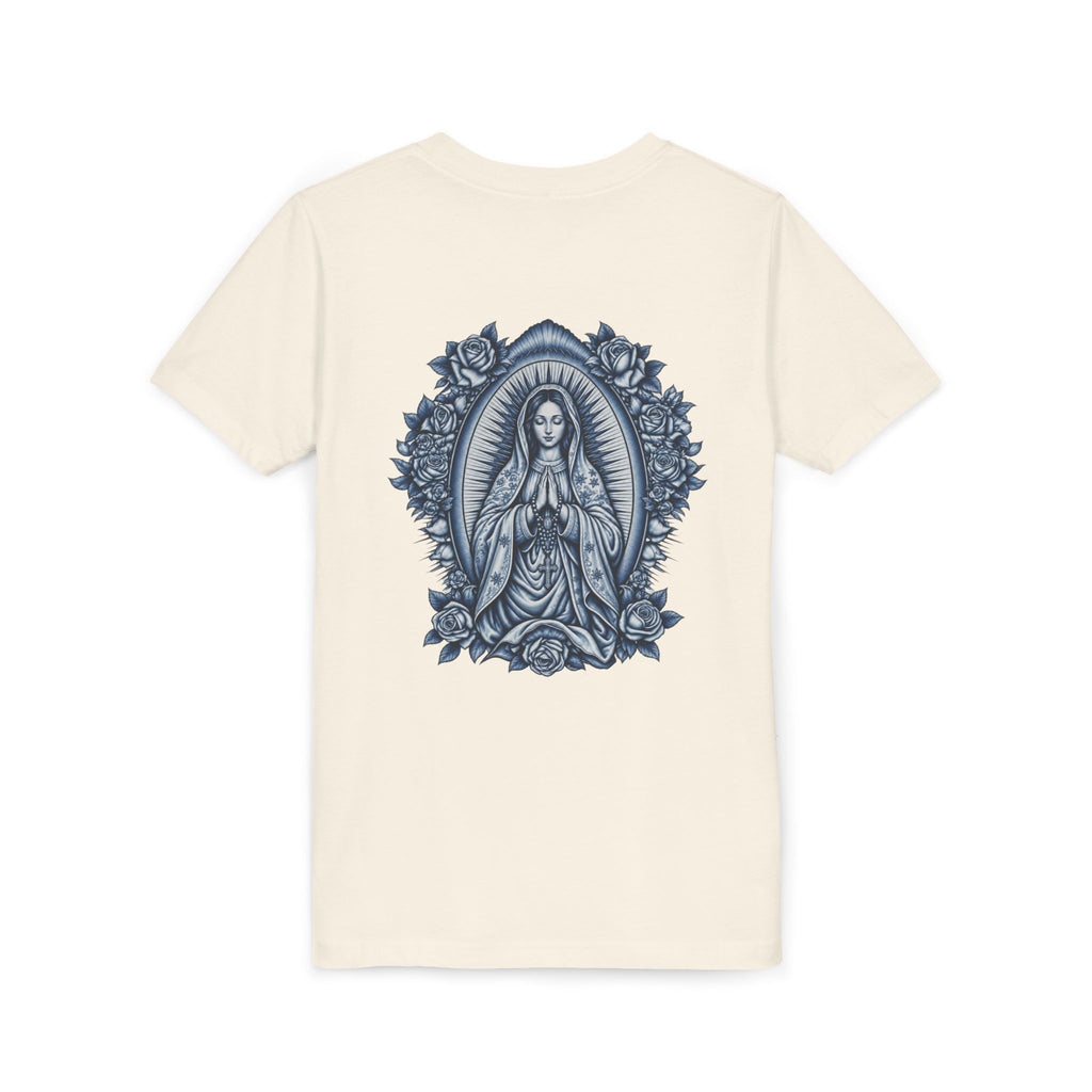 Youth Tee — Blue Mary Religious Graphic