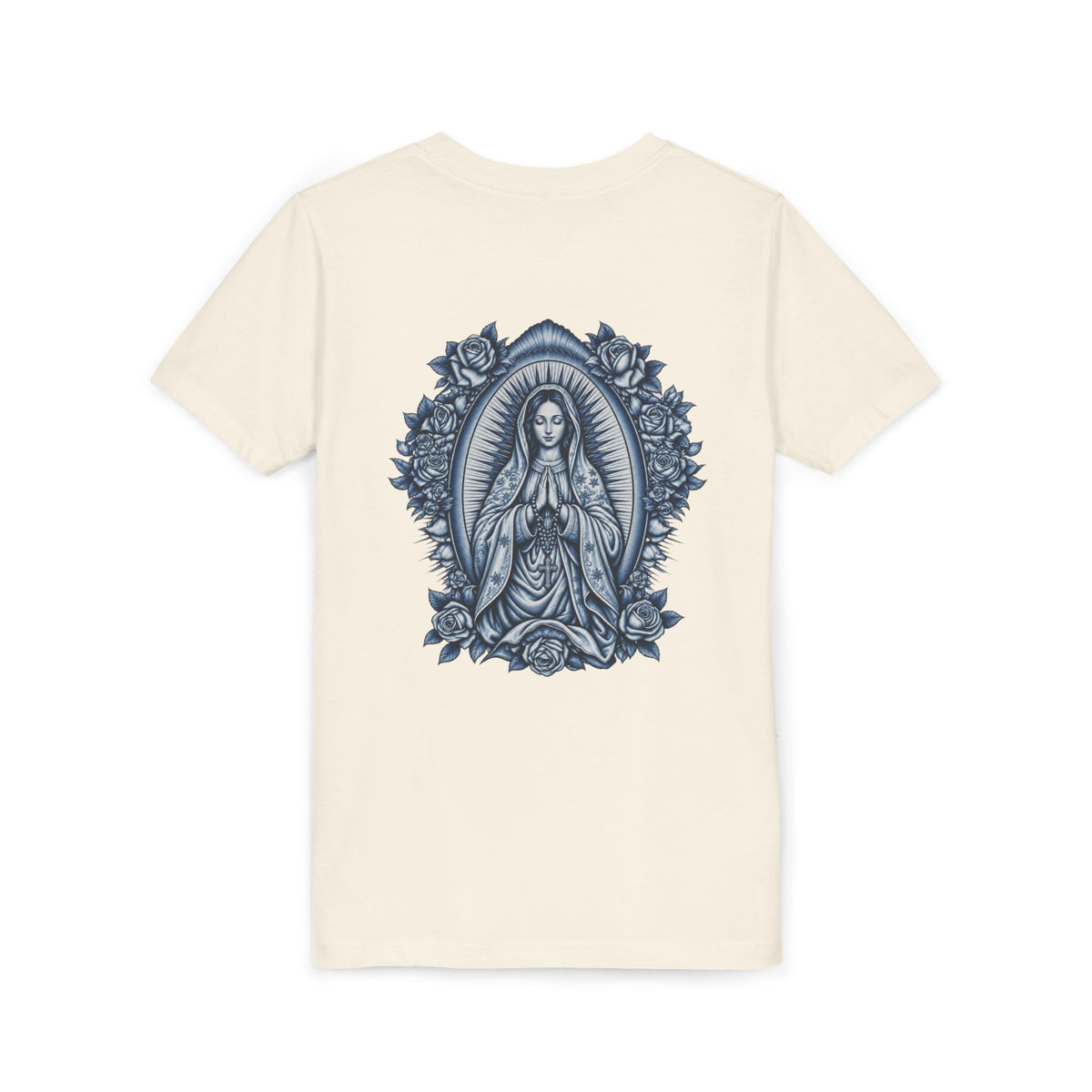 Youth Tee — Blue Mary Religious Graphic