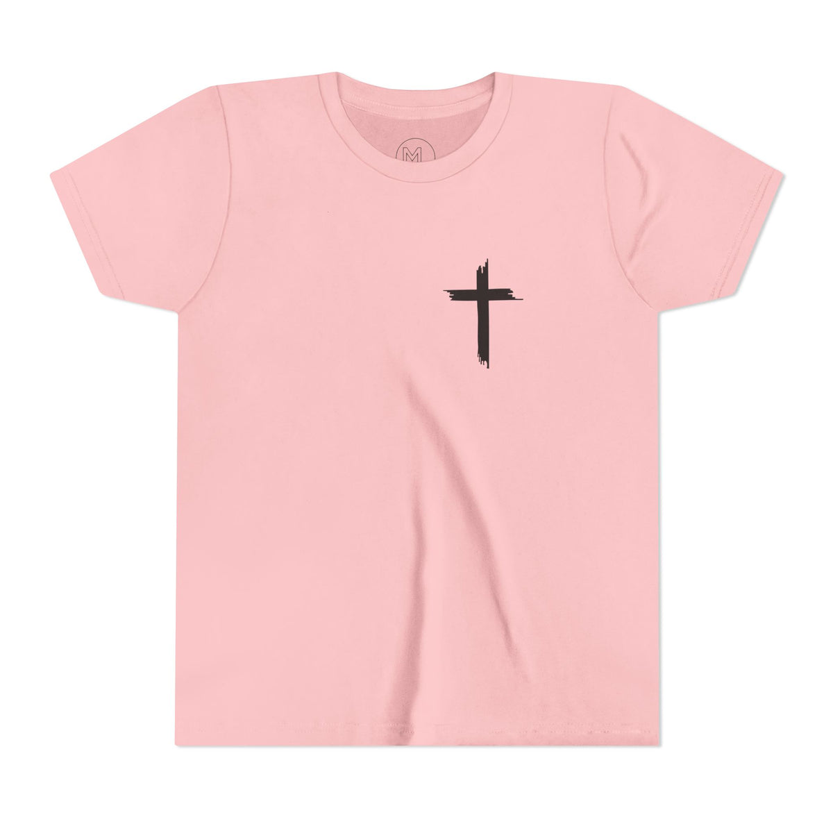 Youth Tee — Our Father + Cross  Religious Graphic