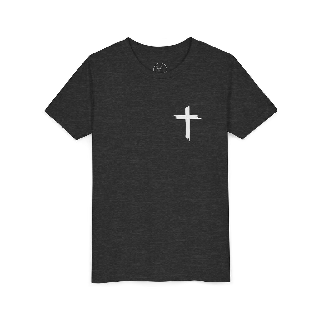 Youth Tee — St Michael + Cross  Religious Graphic
