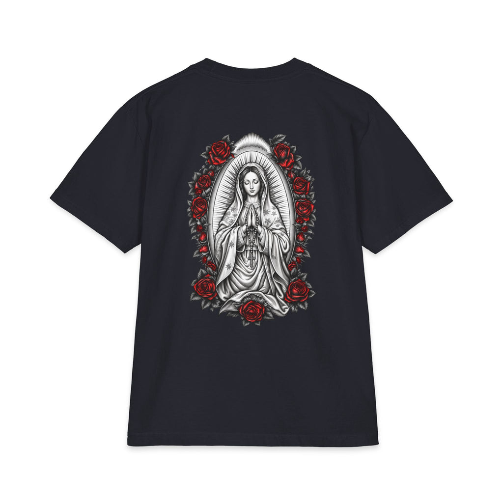 Virgin Mary Sacred Heart Rose Graphic T-Shirt