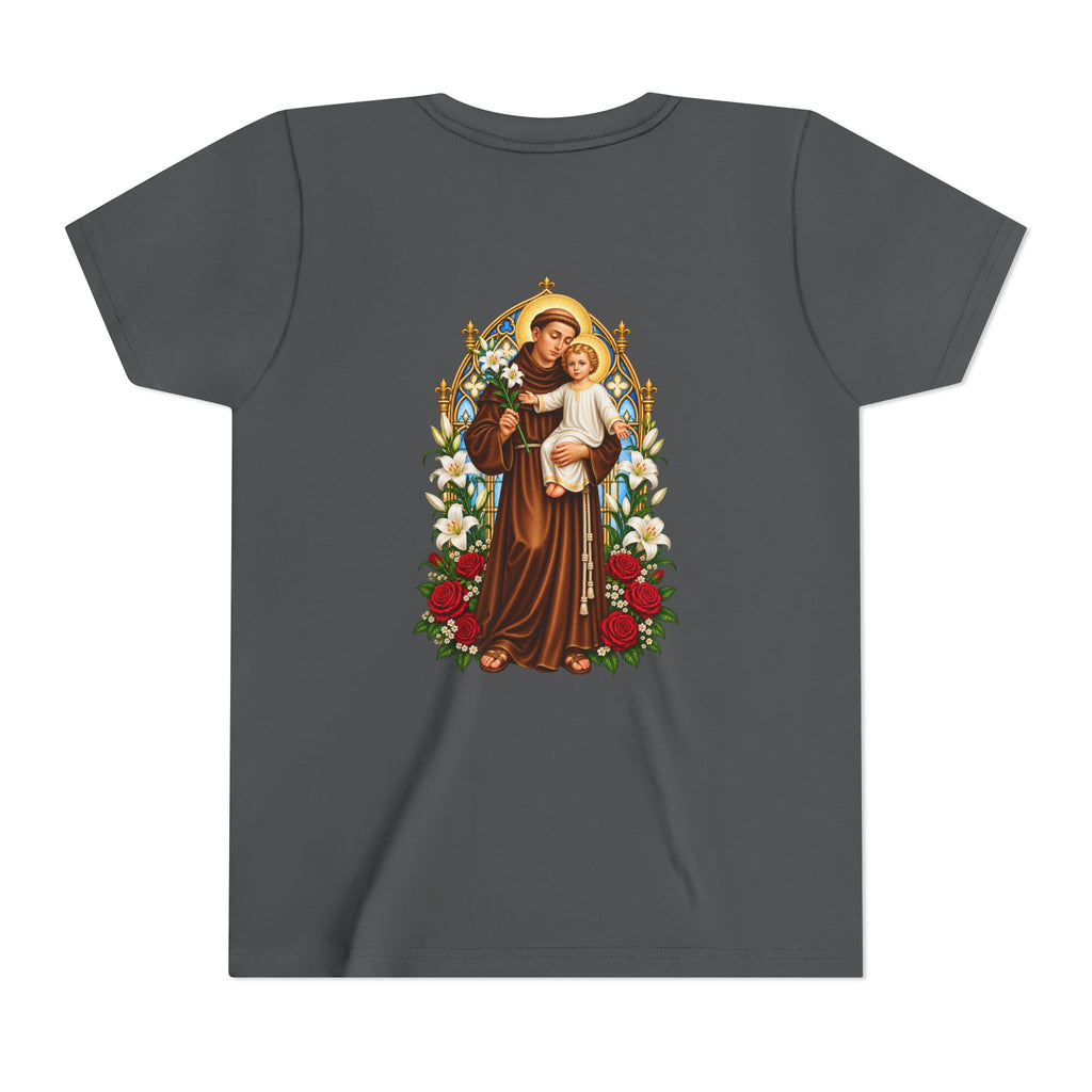 Youth Tee — St Anthony + Cross Religious Graphic